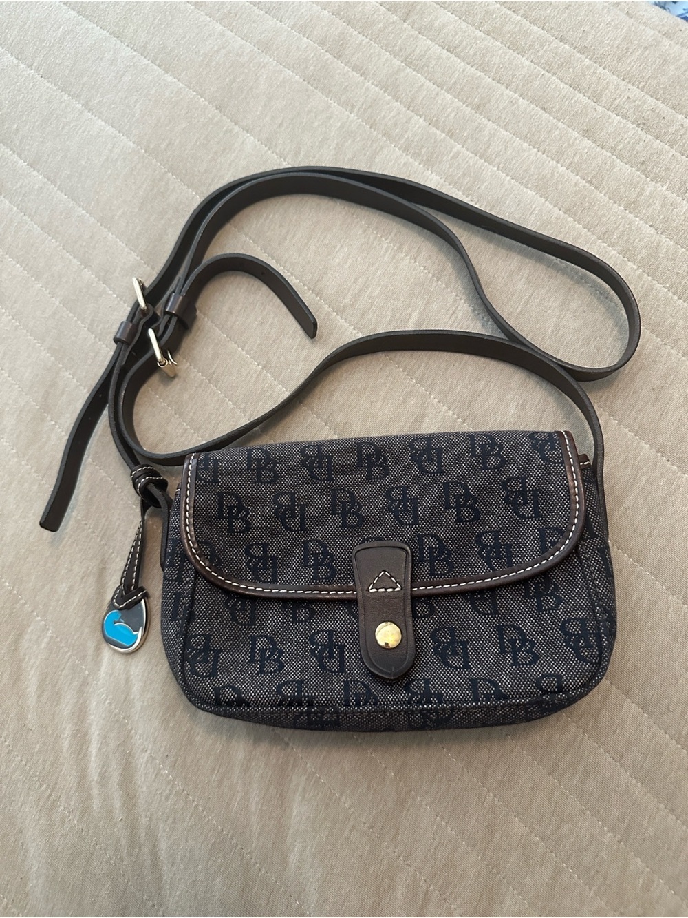 Dooney & Bourke Vintage Denim Monogram Signature Crossbody Bag